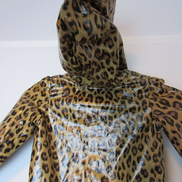 Gap Rain Jacket Cheetah Print Toddler Girls 2 Button Up Hooded Lined Winter - Picture 7 of 7